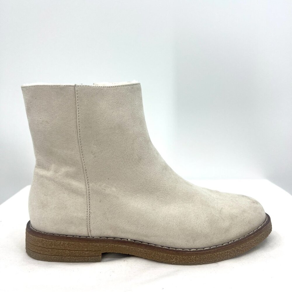 LOFT Ivory Faux Suede Side Zip Booties Women's 8.5 - Picture 5 of 11